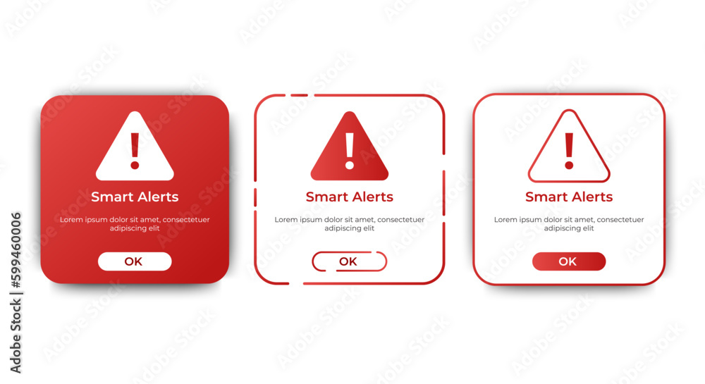 Poster smart alerts notification pop up design for website, mobile or app. vector