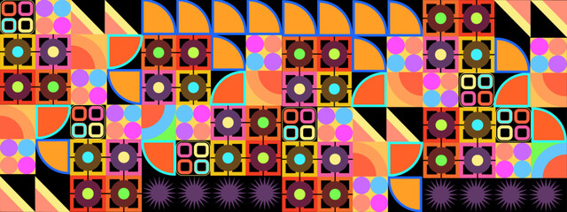 Vector retro mozaik colorful colourful flat geometric background