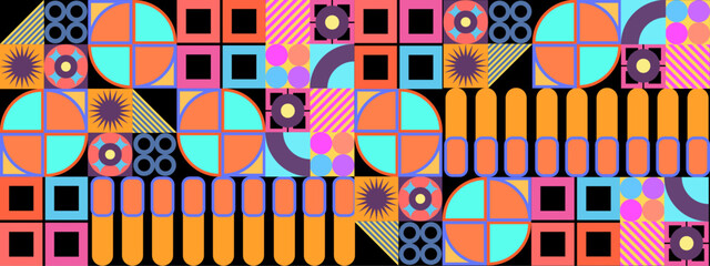 Flat design colorful colourful geometric pattern background vector