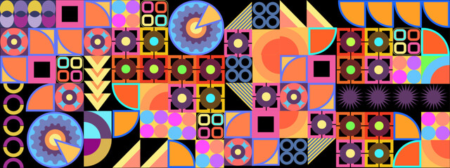 Flat design colorful colourful geometric mosaic pattern background