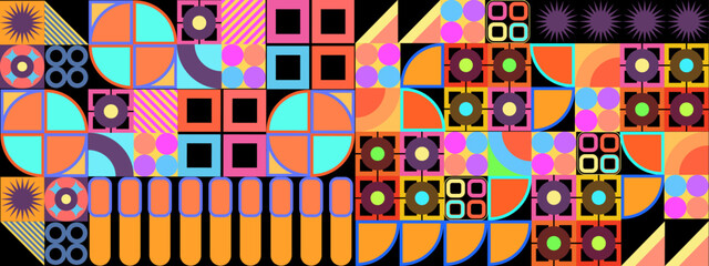 Vector flat geometric background mozaik colorful colourful