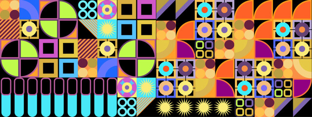 Flat design colorful colourful geometric pattern background vector