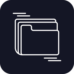 Folder business icon with black filled line outline style. paper, design, computer, archive, portfolio, open, organize. Vector Illustration