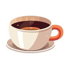 Gourmet caffeine refreshment in coffee cup