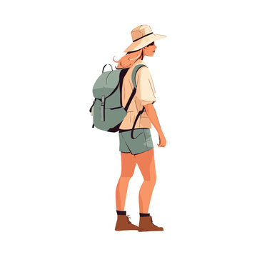 Hiking men with backpacks explore natures beauty