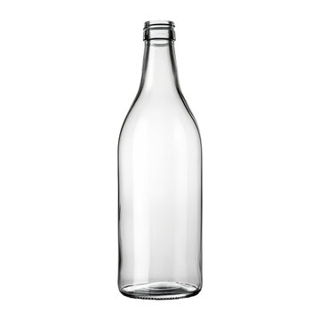 White glass bottle isolated on transparent background, Generative AI