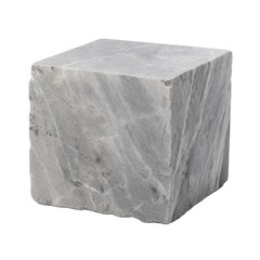 Square stone block isolated on transparent background, Generative AI