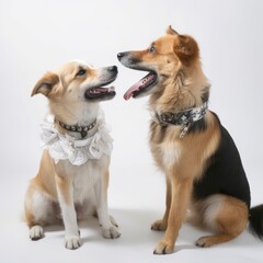 groom and bride dogs