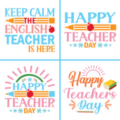 Vector Happy Teacher's day T-shirt Design.