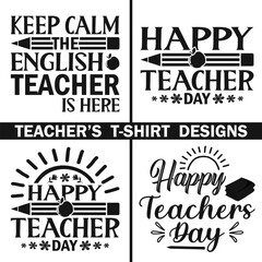 Vector Happy Teacher's day T-shirt Design.