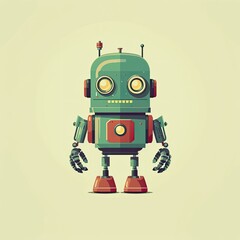Fototapeta premium Retro robot. Vector illustration. Vintage robot. Retro robot.