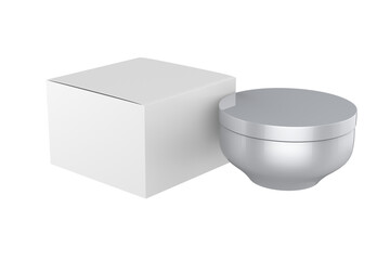 Matte Metallic Cosmetic Jar Mockup Isolated On White Background. 3d illustration