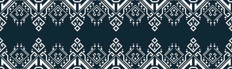 seamless pattern abstract ethnic geometric embroidery design repeating background texture in black and white.wallpaper and clothing. EP.79