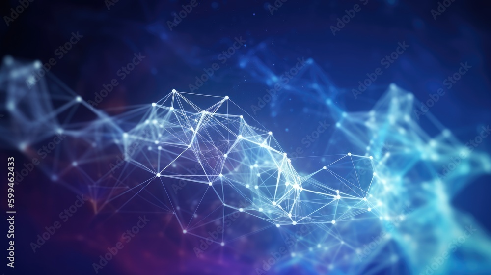 Poster 3d network connections with plexus design background. generative ai aig21.