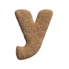 Sand letter Y - Small 3d beach font - Holidays, travel or ocean concepts
