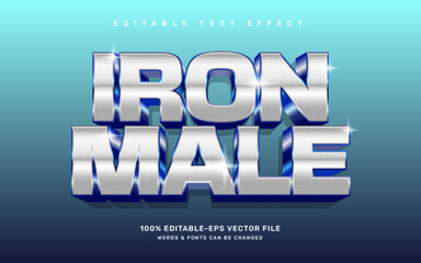 Iron male editable text effect template