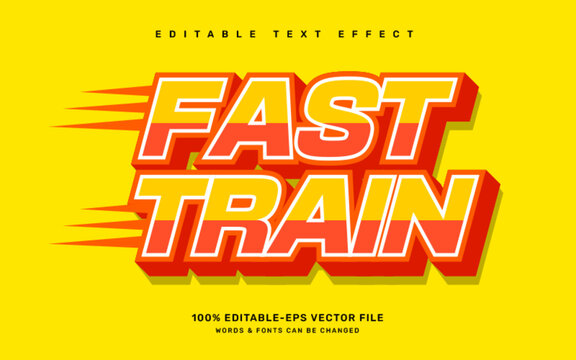 Fast train editable text effect template