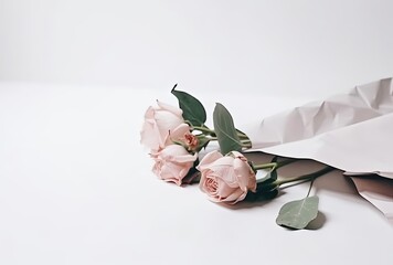 white rose in a vase, generative ai
