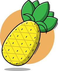 flat desain of pineapple vector illustration