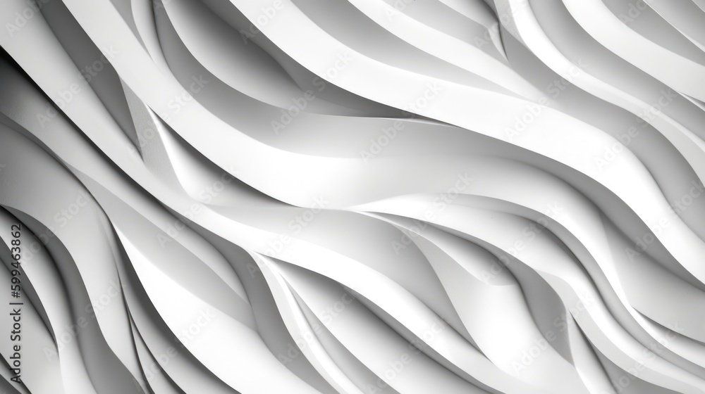 Poster closeup abstract 3d white wave plain paper texture background. generative ai aig21.