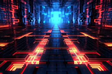 Obraz premium Abstract sci-fi background material,technology neon background