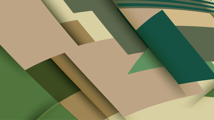 Paper style abstract geometry background in earth tone