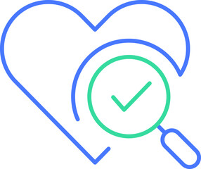 Heart check line icon