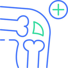 Knee joint line icon