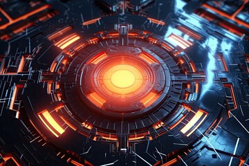 Fototapeta premium Abstract sci-fi background material,technology neon background