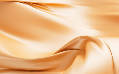 Abstract gold fabric silk texture background, 3d rendering.