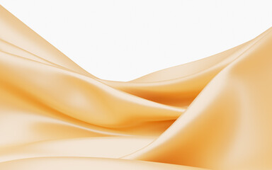 Abstract gold fabric silk texture background, 3d rendering.