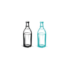 Glass Bottle Vector, vintage essential oils bottles vector, essential oils bottles, Medicine bottles vector.