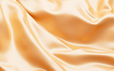 Abstract gold fabric silk texture background, 3d rendering.