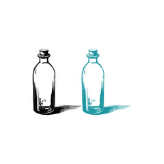 Glass Bottle Vector, vintage essential oils bottles vector, essential oils bottles, Medicine bottles vector.