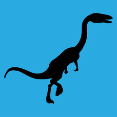 dinosaur velociraptor silhouette vector illustration
