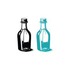 Glass Bottle Vector, vintage essential oils bottles vector, essential oils bottles, Medicine bottles vector.