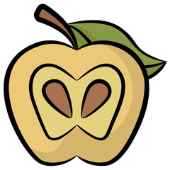 Healthy fruit, apple drawn icon 