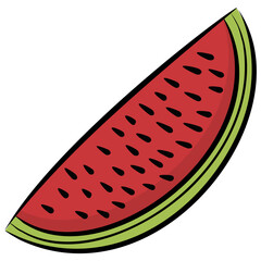 Hand drawing of watermelon slice 