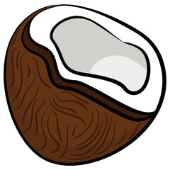 A coconut with cross-section icon
