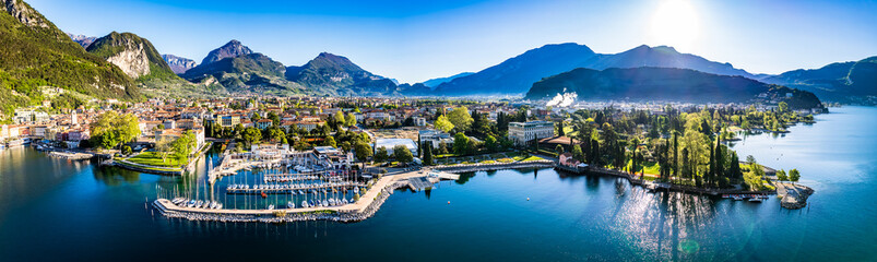 old town and port of Riva del Garda in italy