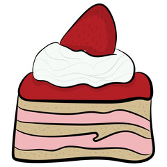 Chocolate cake, black forest cake icon 