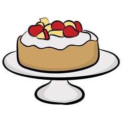 Chocolate cake, black forest cake icon 