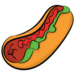 Hand drawn icon of tortilla rolls with filling 