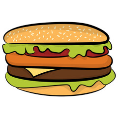 Fast food considered junk item, burger