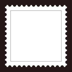 おしゃれなモノクロの切手正方形フレーム