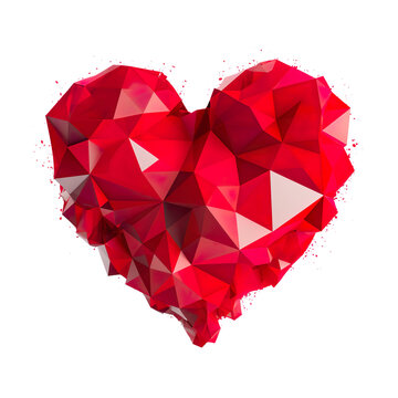 Geometric heart with transparent background