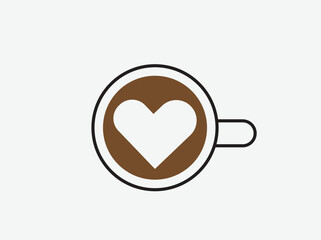coffee mug icon with love