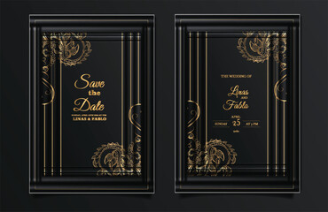 luxury elegant wedding invitation card set