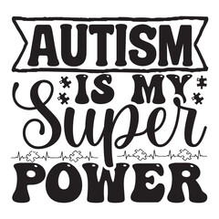 Autism isolated typography design
