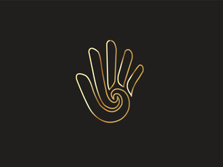 hand logo make with vector